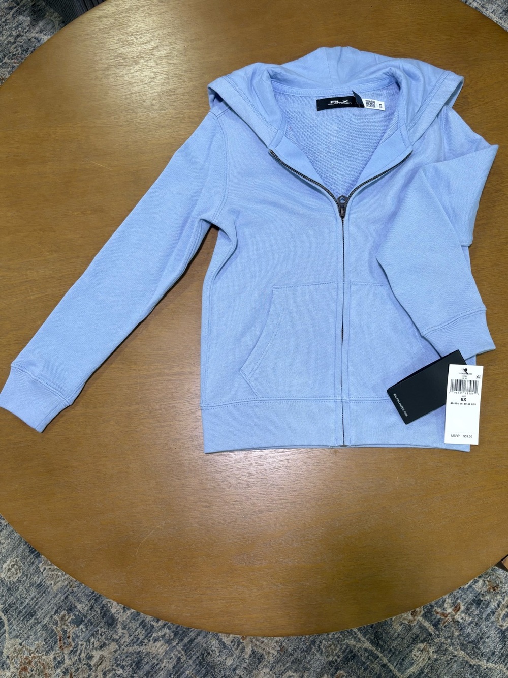 NWT Ralph Lauren RLX Zip up girls jacket blue 6/6x
